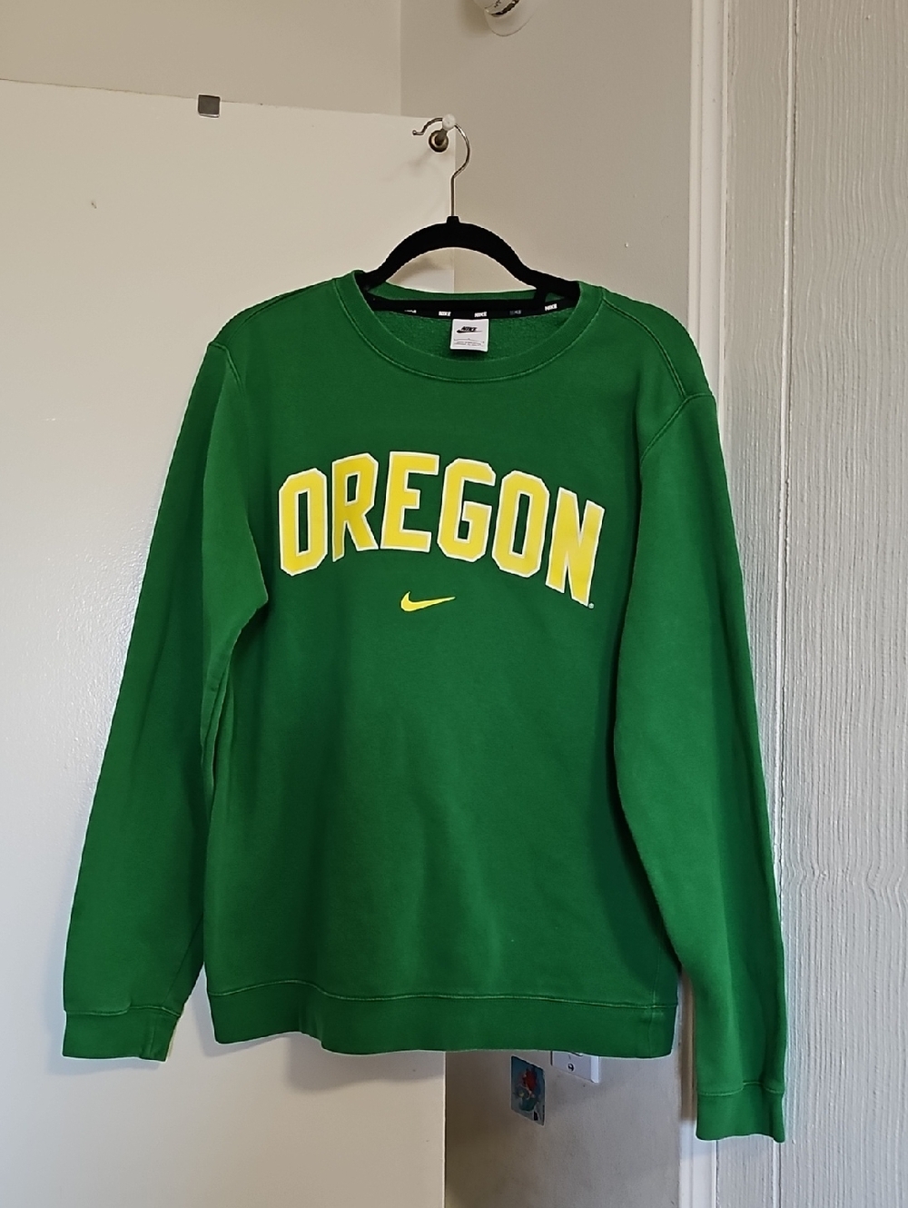 Nike Oregon Ducks Crewneck Sweatshirt Green/Yellow Large